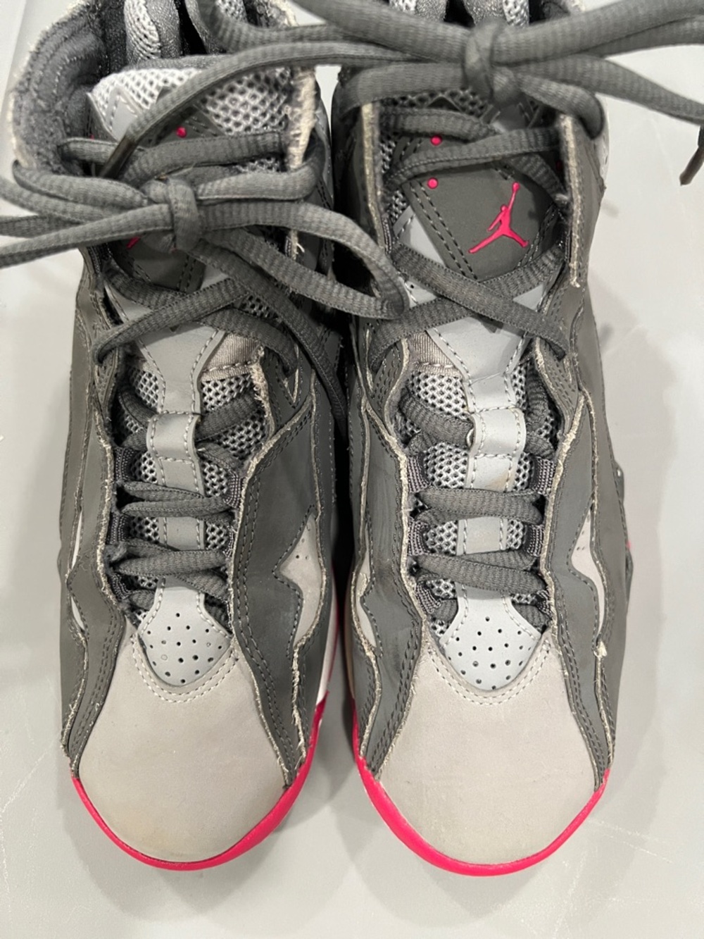 Jordan Women’s Gray and Pink Retro High-Top Sneakers